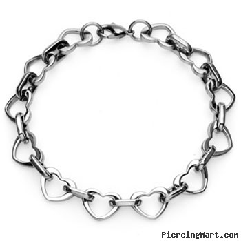 316L Stainless Steel Multi-Link Heart Bracelet