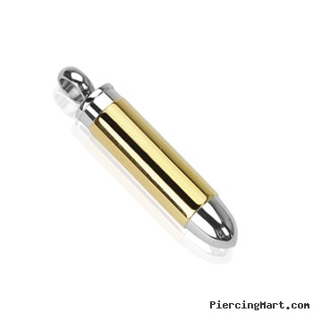 Stainless Steel IP Golden Bullet Pendant