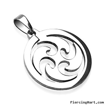 316L Surgical Steel Whirl Wind Pendant