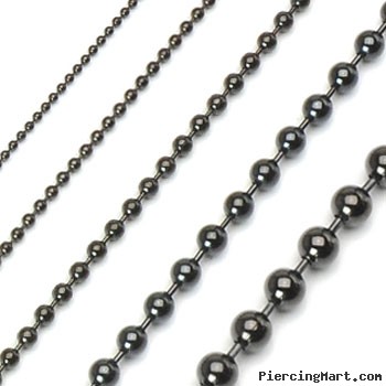 PVD Black Over 316L Stainless Steel Ball Chain Necklace