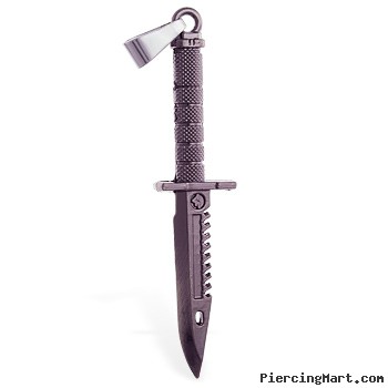 Black alloy knife pendant