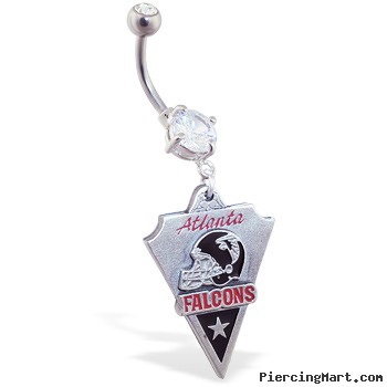 Belly Ring with official licensed NFL charm, Atlanta Falcons