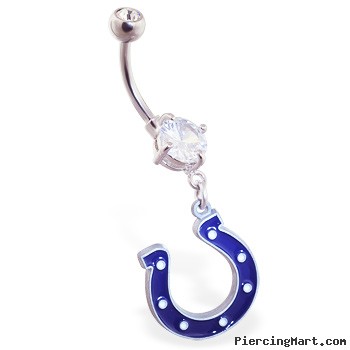 Belly Ring with official licensed NFL charm, Indianapolis Colts