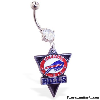 Belly Ring with official licensed NFL charm, Buffalo Bills