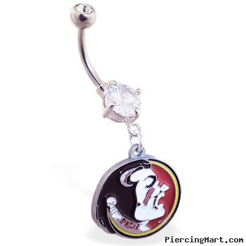 Mspiercing Belly Ring With Official Licensed NCAA Charm, Florida State Seminoles