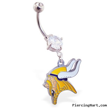 Belly Ring with official licensed NFL charm, Minnesota Vikings