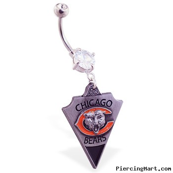 Belly Ring with official licensed NFL charm, Chicago Bears