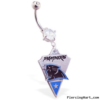 Belly Ring with official licensed NFL charm, Carolina Panthers