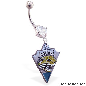 Belly Ring with official licensed NFL charm, Jacksonville Jaguars