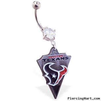 Belly Ring with official licensed NFL charm, Houston Texans