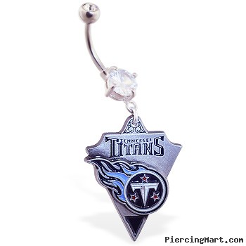 Belly Ring with official licensed NFL charm, Tennessee Titans