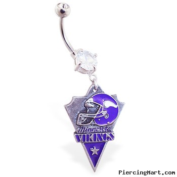 Belly Ring with official licensed NFL charm, Minnesota Vikings