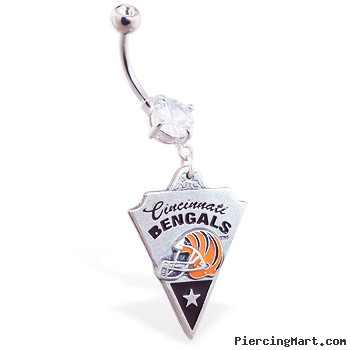 Belly Ring with official licensed NFL charm, Cincinnati Bengals