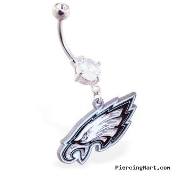 Belly Ring with official licensed NFL charm, Philadelphia Eagles