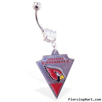 Belly Ring with official licensed NFL charm, Arizona Cardinals