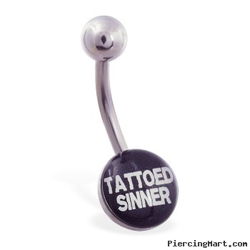 Logo belly button ring "TATTOOED SINNER"