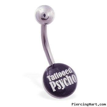 Logo belly button ring "Tattooed Psycho"