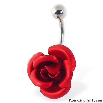 Big rose belly button ring