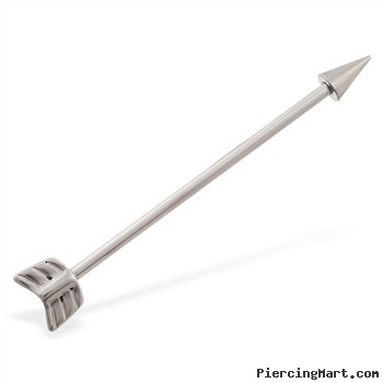 Steel arrow industrial straight barbell, 14 ga