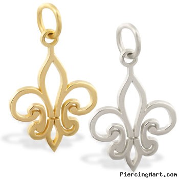 14K yellow gold Fleur-de-lis pendant