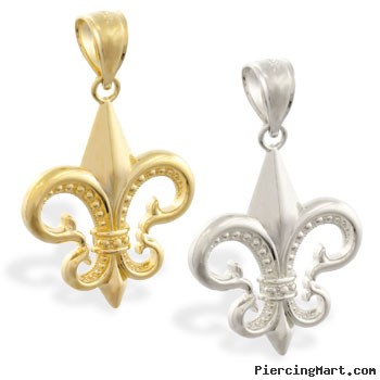 14K yellow gold Fleur-de-lis pendant