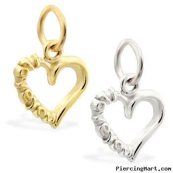 14K Gold heart charm with "I Love You"