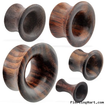 Pair of Organic brown wood tunnel with large flared front