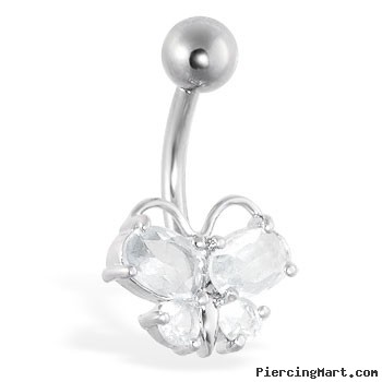 Butterfly belly ring