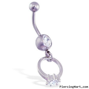 Navel Ring with Dangling Ring