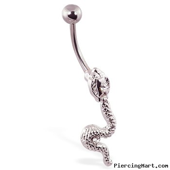 Moveable hinged cobra belly ring