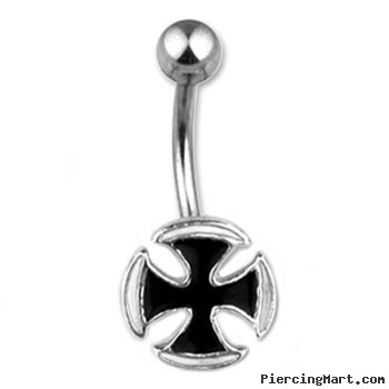 Iron cross belly ring