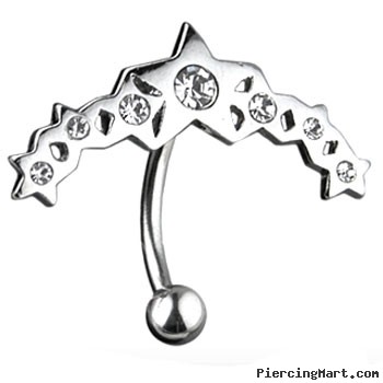 Reversed hinged tribal star belly ring