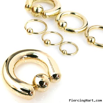 Gold Tone Captive Bead Ring, 18 Ga