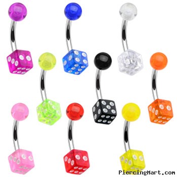 Navel Ring with Dice Bottom Ball