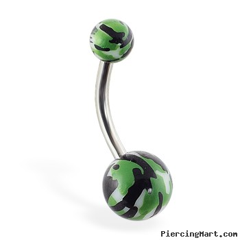 Camo print navel ring