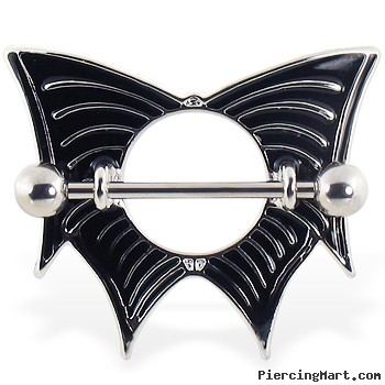 Nipple Shield with Large Black Wings, 14 Ga