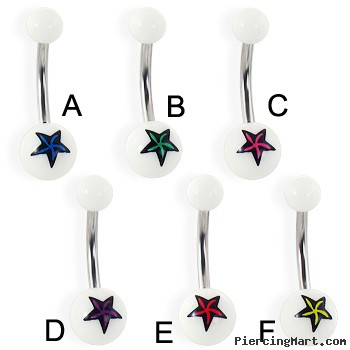 Nautical star logo belly ring