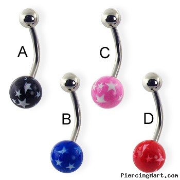 Single star ball belly ring