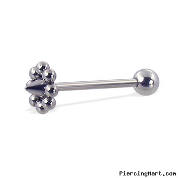 Single flower cone straight barbell, 16 ga