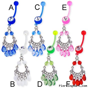 Chandelier bioplast belly button ring