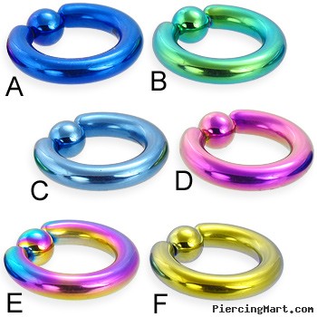 Titanium anodized captive bead ring, 6 ga
