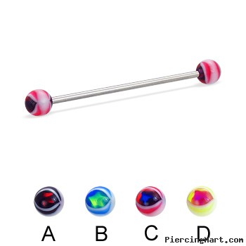 Eye ball long barbell (industrial barbell), 14 ga