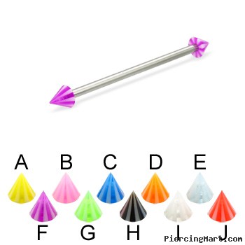 Long barbell (industrial barbell) with beach cones, 12 ga