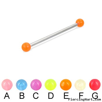 Long barbell (industrial barbell) with glow-in-the-dark balls, 12 ga