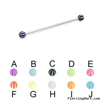 Long Barbell (Industrial Barbell) with Beach Balls, 16 Ga