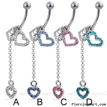 Hearts navel ring