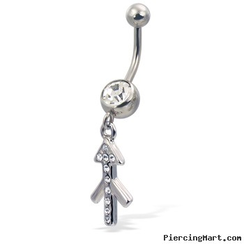 Jeweled Zodiac Belly Button Ring, Sagittarius