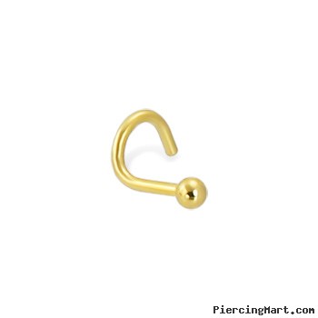 Gold Tone nose screw with ball, 18 ga