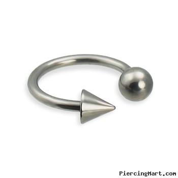 Titanium ball and cone circular barbell, 14 ga