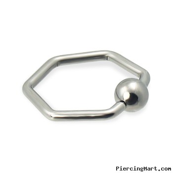 Hexagon captive bead ring, 14 ga
